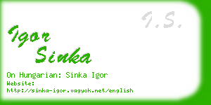 igor sinka business card